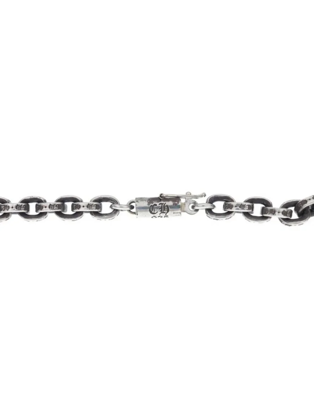 Chrome Hearts Ppr Chn Sml CH Crs Paper Chain Small CH Cross Silver Necklace